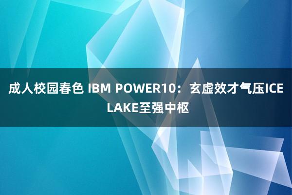 成人校园春色 IBM POWER10：玄虚效才气压ICE LAKE至强中枢